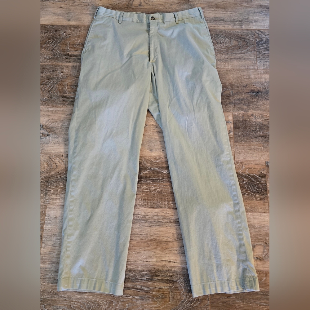 Charleston Khakis Mens Chino Pant 36R Stretch Sage Green 36x34 Dress Pants